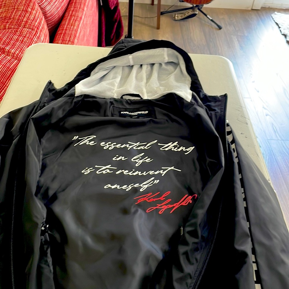 Karl Lagerfield rain jacket with hood size small women’s